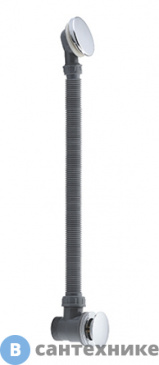 картинка Слив-перелив WasserKRAFT A074 для ванны латунь, хромоникелевое покрытие, ПВХ