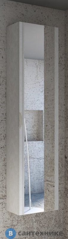 Колонна Cezares подвесная с одной распашной дверцей и наружным зеркалом, реверсивная 44713 Frassino bianco