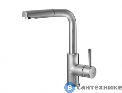 картинка Смеситель Alveus SIROS CHR-BR нержавеющая сталь (выдвижной излив) (1132901)