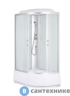 картинка Душевая кабина Taliente TA-12080ML, мат. стекло, белые зад. стенки, 120*80*215 см левая, глубокий поддон