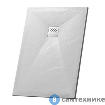 картинка Душевой поддон Grossman GR-S180100Q (80*100*2,5) Strong из искусственного камня прямоугольник белый, без сифона