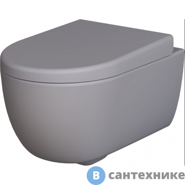 картинка Унитаз подвесной Ambassador Abner 103T20301R (545*360*330) матовый серый, безободковый, без сиденья