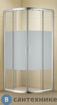 картинка Душевое ограждение Aquanet Practic AE10-Q-90x90U-CP 900х900 мм, 1/4 R550, хром, полоска (243615)