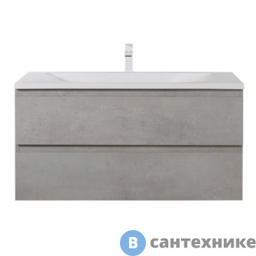 картинка Тумба под раковину Cezares MOLVENO-100-2C-SO-BET подвесная с двумя выкатными ящиками Beton (100x50x50)