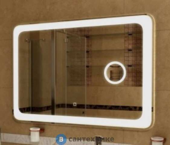 Зеркало с подсветкой Art & MAX Latina 1000x800 AM-Lat-1000-800-DS-F-X3 и линзой