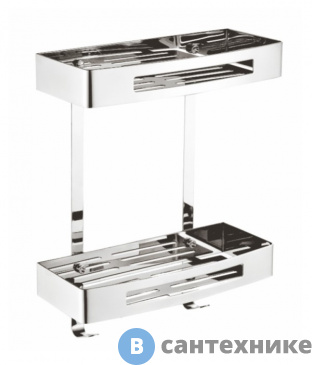 картинка Полка AZARIO AZ-170-2 прямоугольная двухэтажная, хром