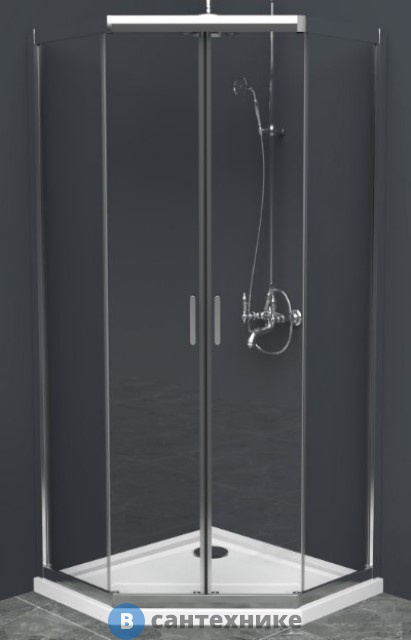 Душевой уголок BelBagno UNO-195-P-2-100-C-Cr 1000x1000x1950, без поддона
