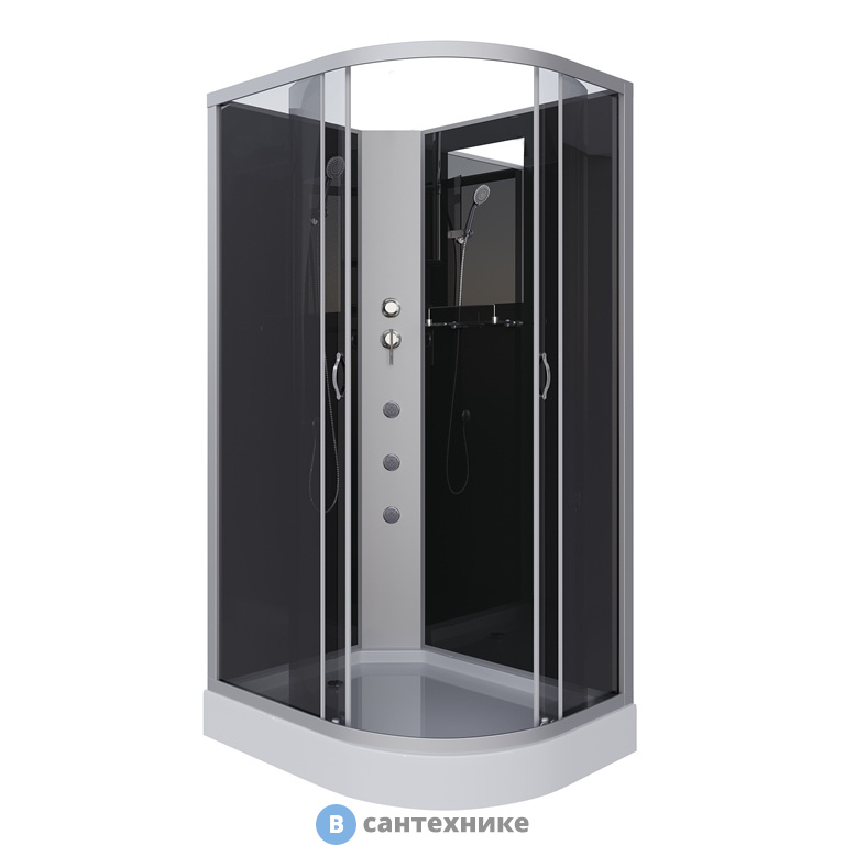 Душевая кабина Niagara NG-3512-14LBKG (1200х800х2150) низкий поддон, стекло тонированное
