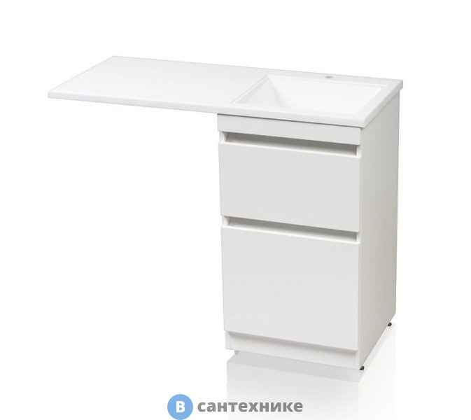 Тумба под раковину Style line Даллас 120, Люкс белая, напольная PLUS (2000949095745)