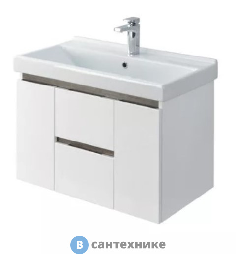 Тумба с раковиной Акватон Рене 80 бел/гр.орех/Миранда 80 (1A2586K0NRC80)