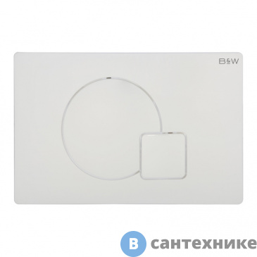 картинка Клавиша смыва Black&White WPI-09521 серия Q, Glossy Ivory (244х162х11)