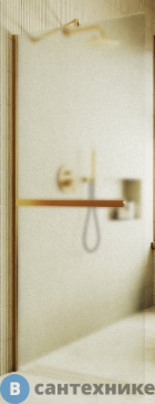 картинка Душевая перегородка в профиле MaybahGlass 1950*790 Стекло 8 мм Сатин +Полотенцесушитель (MGD-731-3ш)