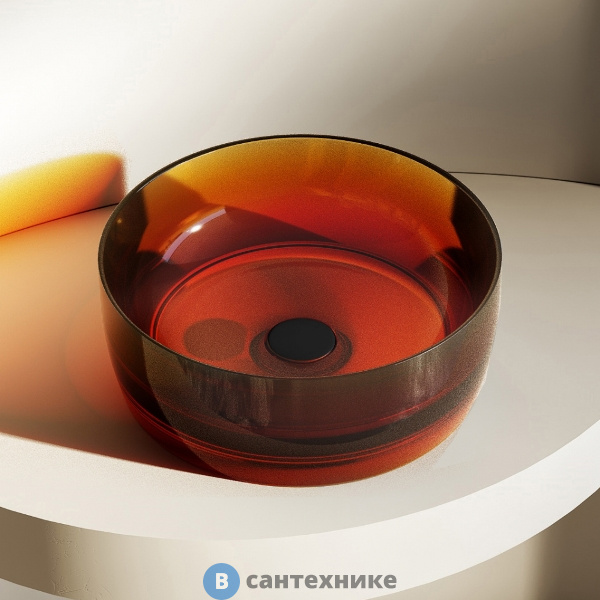 Раковина ABBER Kristall AT2804Opal, накладная прозрачная, коричневый