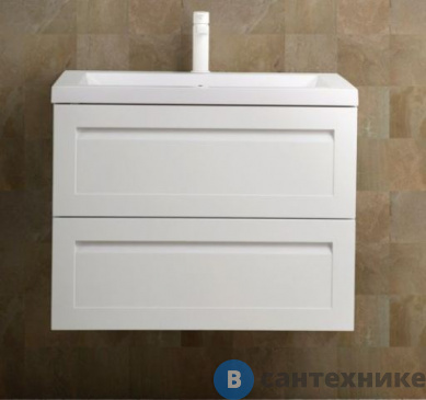 картинка Тумба под раковину Art & MAX PLATINO AM-Platino-600-2C-SO-BL-Cer подвесная с двумя выкатными ящиками, белый глянец