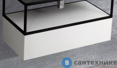 картинка Тумба под раковину Cezares CADRO-70-1C-SO-BG-BLUM подвесная с одним выкатным ящиком c механизмами PUSH (BLUM) и функцией плавного закрывания, без верхней крышки Bianco Ghiaccio (70x46x25)