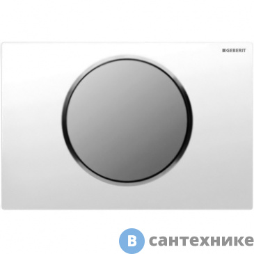 картинка Смывная клавиша Geberit Sigma10 для одинарного смыва, белый/хром матовый (115.758.KL.5)