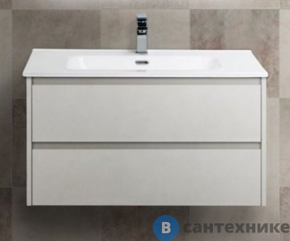 картинка Тумба под раковину BelBagno 91 см KRAFT-900-2C-SO-BO подвесная с двумя выкатными ящиками, Bianco Opaco
