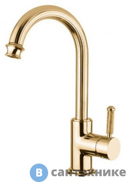 картинка Смеситель Cezares OLIMP-LSM2-03/24-L на раковину однорычажный с донным клапаном, золото