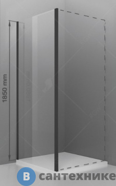 картинка Боковая панель RGW Z-050-1B чёрный/Прозрачное/6 мм 90*185 (352205109-14)