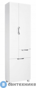 картинка Пенал напольный Домино Грация 60 с верхним ящиком В1 и корзиной для белья (DG2022P)