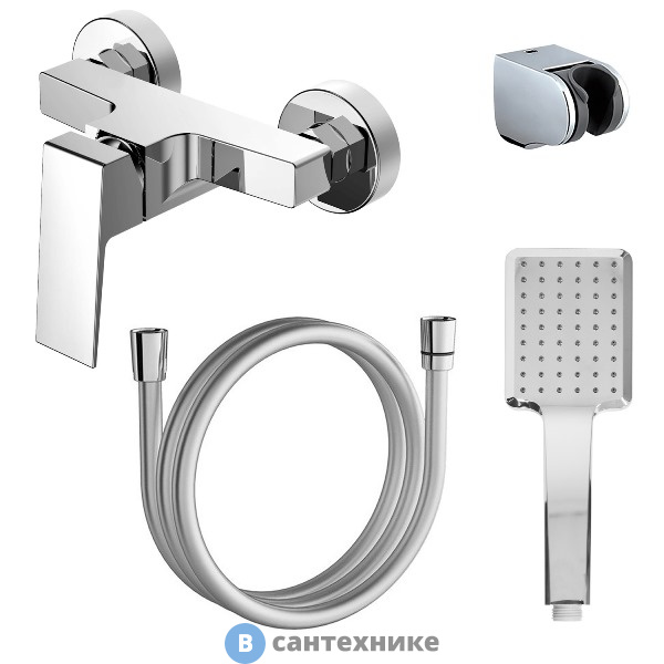 Смеситель AZARIO EDDIE AZ-WQY338207C для душа с полным душевым набором, хром (AZ-WQY338207C)