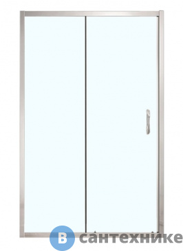 картинка Душевая дверь AZARIO AZ-ND6121 MILTON (раздвижная) 1200*2000 , стекло прозрачное 6 мм, профиль серебро