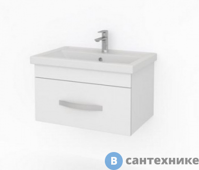 картинка Тумба под раковину Какса-а ХИЛТОН 70 белая подвесная 1 ящик (под ум. Фостер-70)