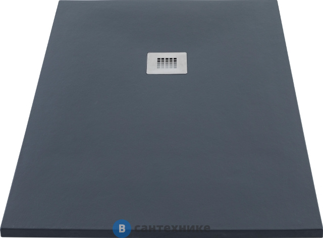 Душевой поддон Aquanet Pleasure 002B 1200х800х30мм, крышка из нерж, без сифона, чёрный камень (258890)