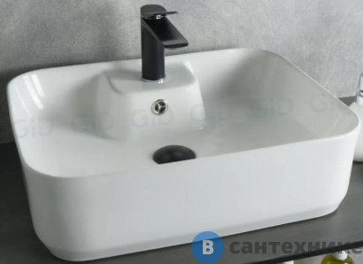 картинка Раковина накладная GID-ceramic N9445 белый (520х415х150)