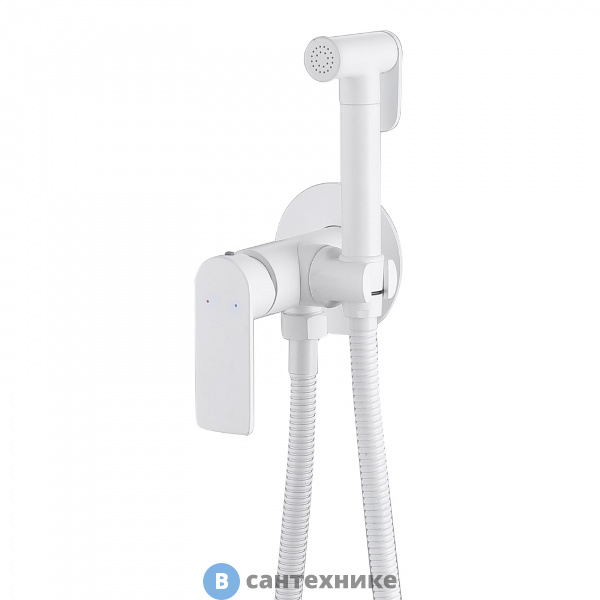 Смеситель ABBER Weiss Insel AF8025W с гигиеническим душем, белый