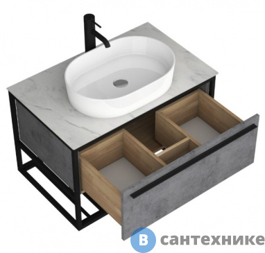 картинка Тумба под раковину SINTESI FORTA 80 серый лофт (SIN-FOR-LG-80)