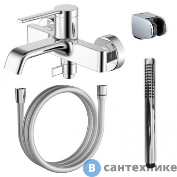картинка Смеситель AZARIO VINCENTE AZ-VRZ238326C для ванны и душа с полным душевым набором, хром