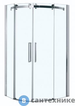 картинка Душевое ограждение AZARIO OTTAWA 900*900*2000 без поддона (раздвиж дверь) стекло прозрач 8 мм. профиль серебро (AZ-NKE2142 900)