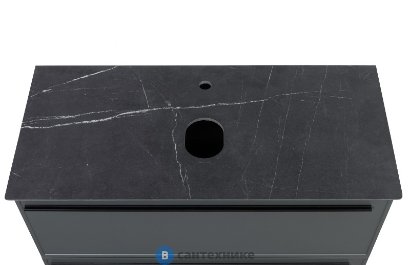 Столешница La Fenice FNC-03-VS03-100-2 Granite Black Olive, Light Lappato 100 см, Чёрная, без отверстия под смеситель