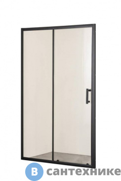 картинка Душевая дверь Taliente TA-120-1CB, прозр. стекло 6 мм, чёрный профиль 120*195 см