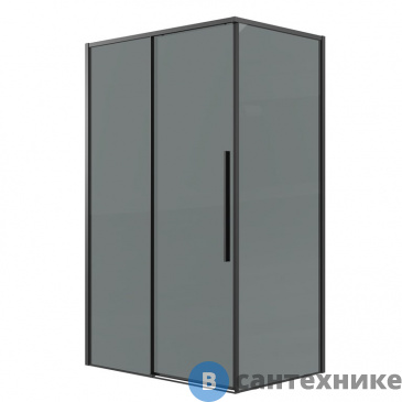 картинка Душевое ограждение Grossman Galaxy 120.K33.01.1090.21.10 (100*90*195) черный матовый, стекло тонированное, без поддона