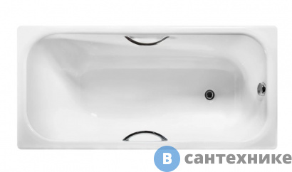 картинка Ванна чугунная WOTTE Start УР 1700х700 c отверстиями для ручек (БП-00000004), без ножек и ручек