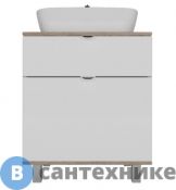 Тумба под раковину Ирлен КРИТ-60 дуб 1 ящик выдвижной, 1 дверь откидная (под накладной ум.) /140959/