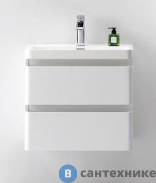 картинка Тумба под раковину BelBagno 60 см ENERGIA-N-600-2C-SO-BL подвесная с двумя выкатными ящиками, с доводчиками, Bianco Lucido