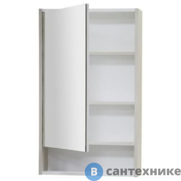 картинка Зеркальный шкаф Акватон Рико 50 Белый/Ясень фабрик (1A212302RIB90)