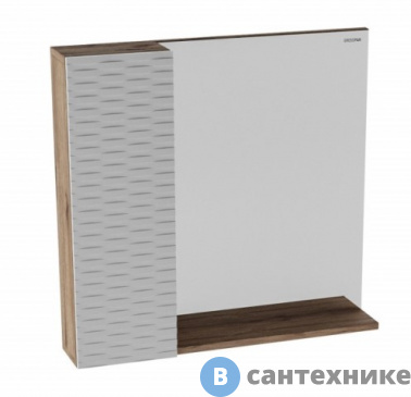 картинка Шкаф-зеркало Grossman АЛЬБА-80 см лев. веллингтон/белый