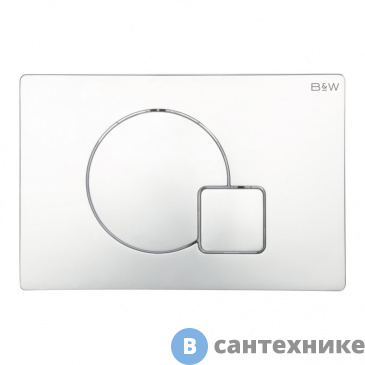 картинка Клавиша смыва Black&White WPI-09523 серия Q, Bright Chrome (244х162х11)