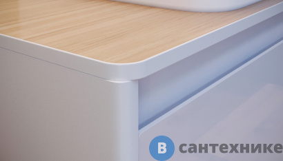 картинка Столешница Velvex Klaufs 80 без отверстий, МДФ-HPL, белая/шатане (StKLA.80.MH-216.617)