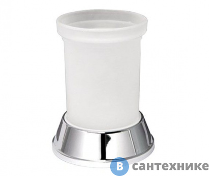 картинка Стакан для зубных щеток WasserKRAFT Donau K-2428 металл, хромоникелевое покрытие, матовое стекло