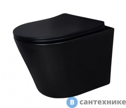 картинка Унитаз подвесной GID-ceramic Tr2130bm чёрный матовый (480х365х360)