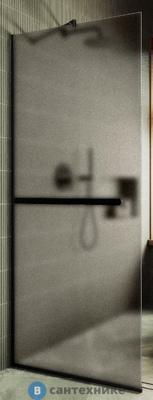 Душевая перегородка в профиле MaybahGlass 1950*790 Стекло 8 мм Бронза матовая +Полотенцесушитель (MGD-728-6у)