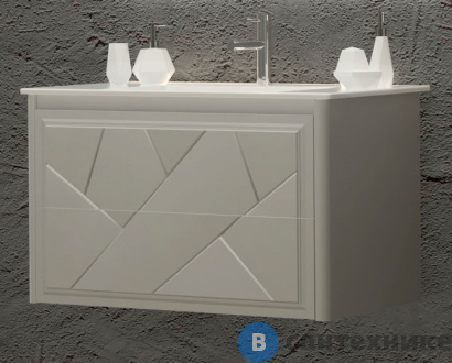 картинка Тумба под раковину SMILE Луиджи 90 подвесная, цв. серый матовый