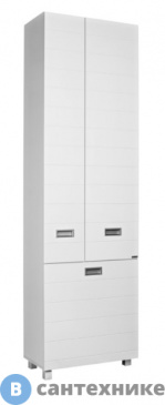 картинка Пенал напольный Домино Cube 60 без ящика с корзиной для белья (DC5014P)