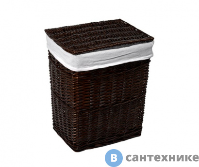 картинка Плетеная корзина WasserKRAFT Isar WB-130-M для белья с крышкой прутья ивы