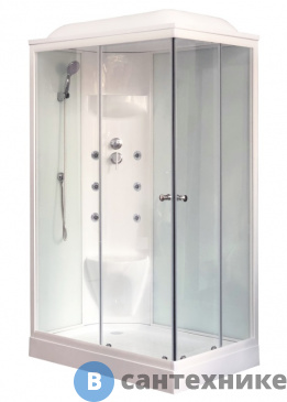 картинка Душевая кабина Royal Bath RB 8120HP7-WT L 1200x800x2170 (белое/прозрачное)